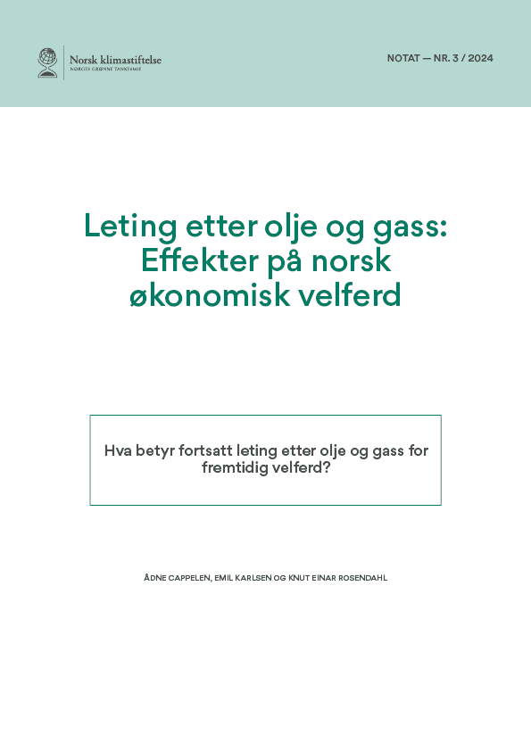 Forsiden av Leting etter olje og gass: Effekter på norsk økonomisk velferd