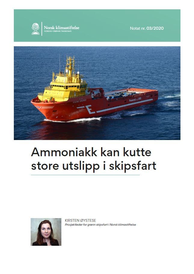 Forsiden av Ammoniakk kan kutte store utslipp i skipsfart