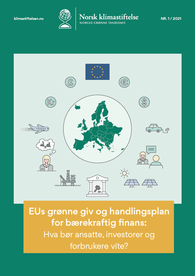 Forsiden av EUs grønne giv og handlingsplan for bærekraftig finans