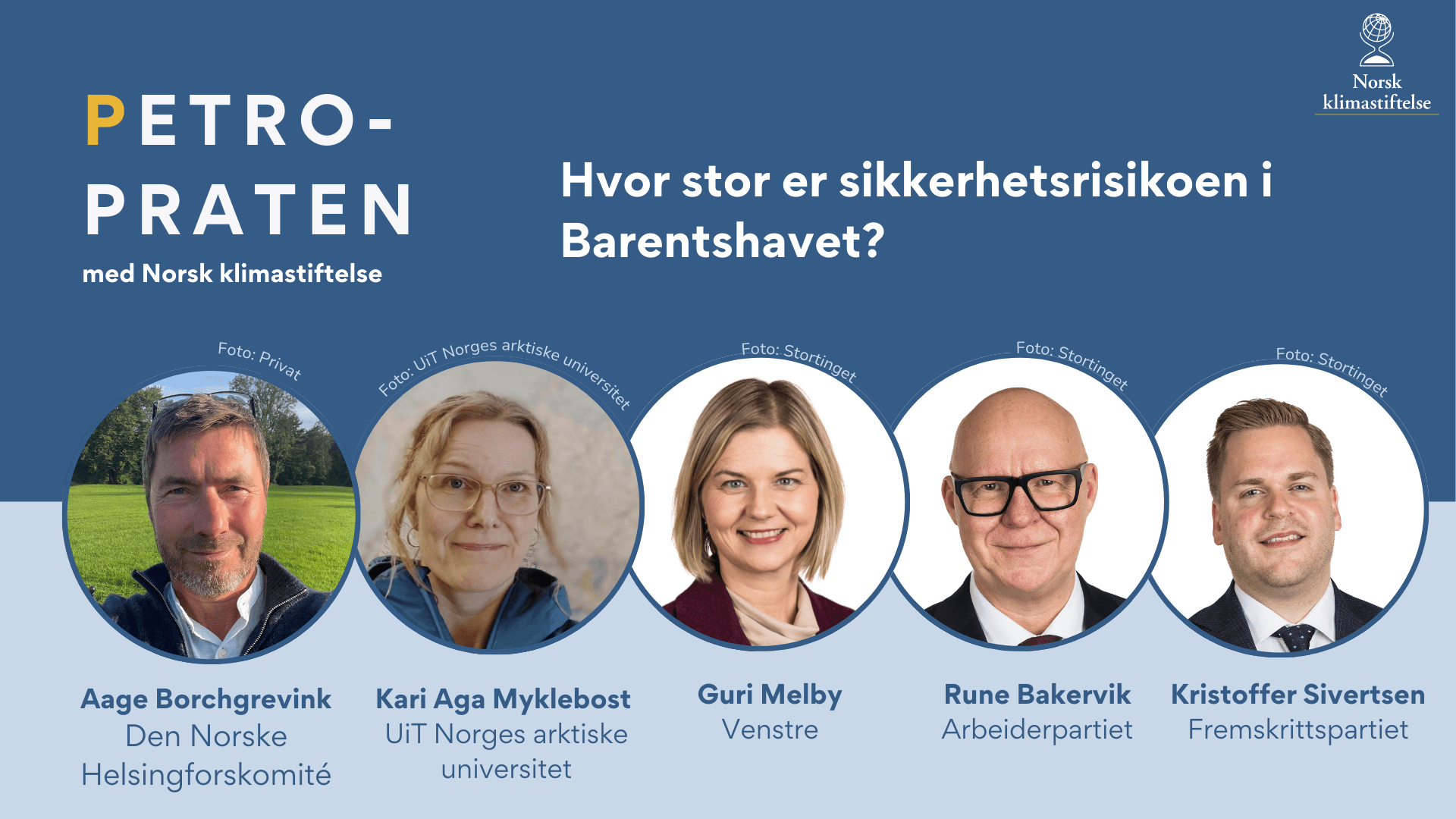Petropraten: «Hvor stor er sikkerhetsrisikoen i Barentshavet?» med fem deltakere.