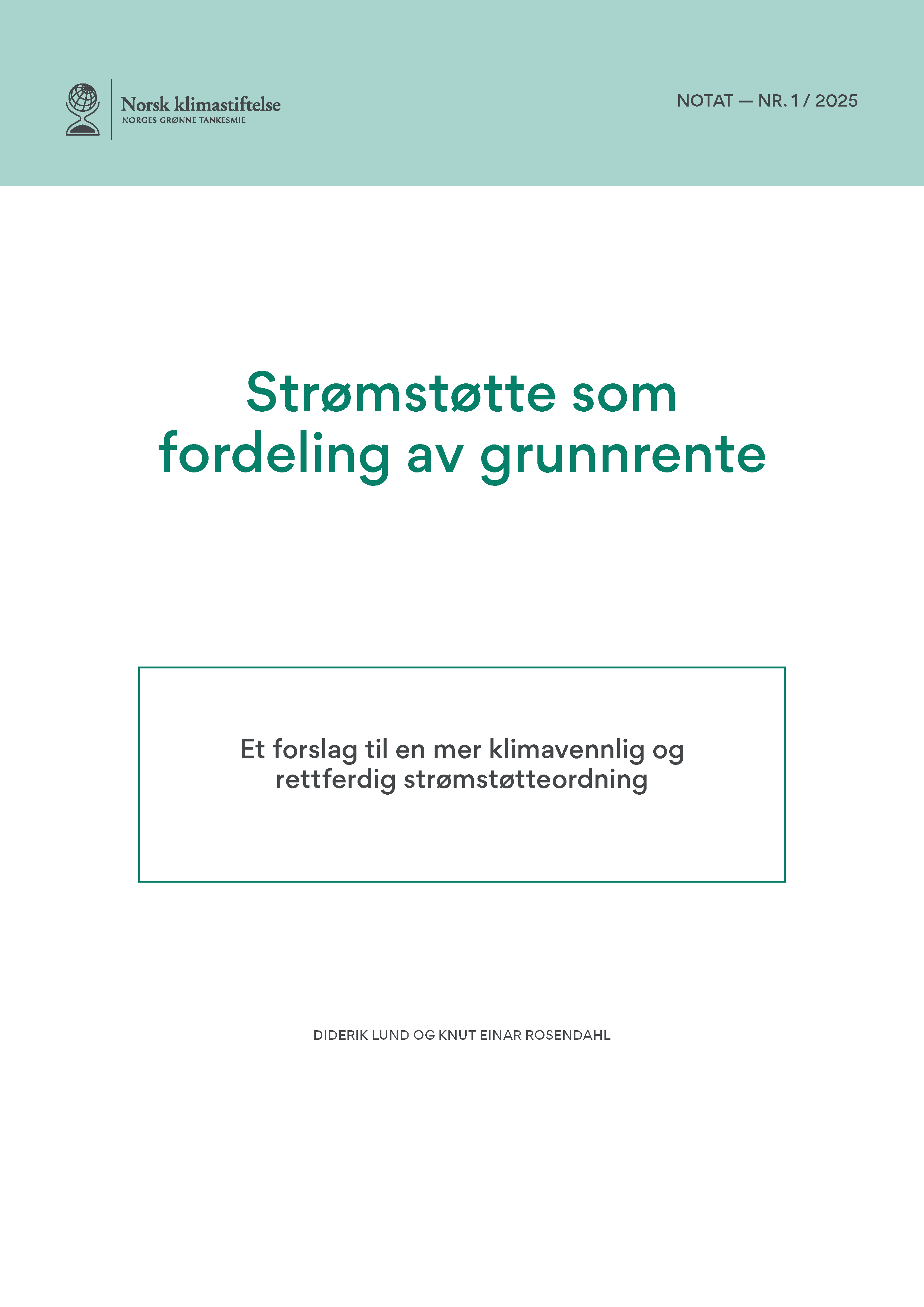 Forsiden av Strømstøtte som fordeling av grunnrente